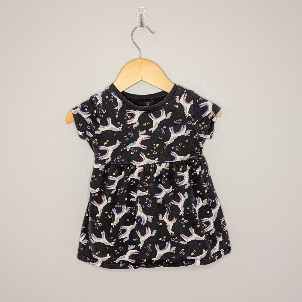 💛 3 for 10 💛 Jersey-Knit Short-Sleeve Unicorn Dress for Toddler Girls